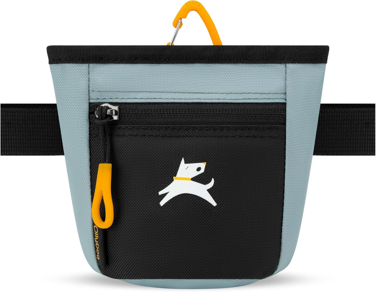 OllyDog, Goodie Treat Bag, Dog Treat Training Pouch | Magnetic Closure | 3 Ways to Wear | Hands-Free Waist Belt | Water-Resistant Recycled Vegan Fabric (Raven S'25)