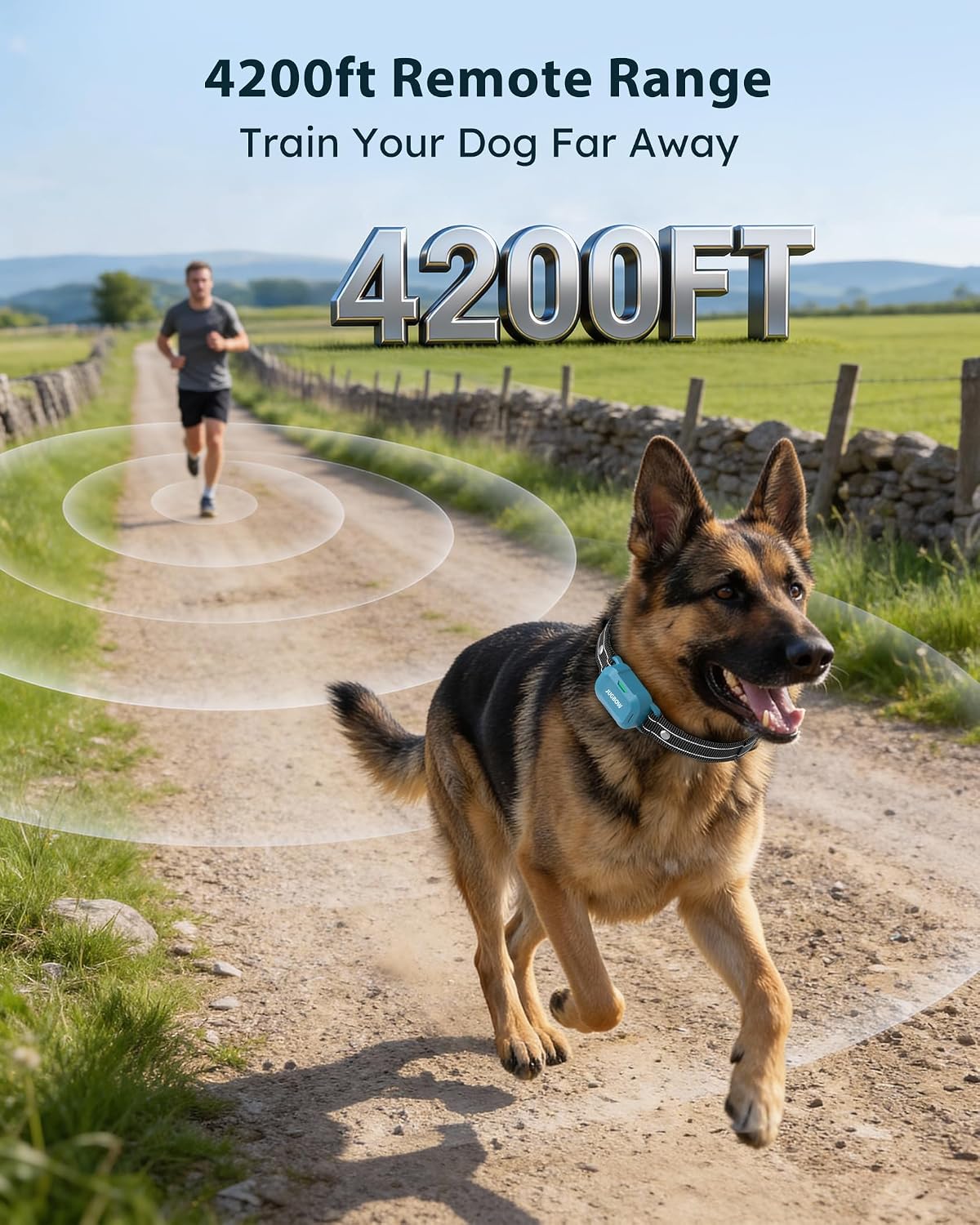 Dog Shock Collar for Dogs - 4200FT Dog Training Collars with Remote | IPX8 Waterproof Electric Collar with 4 Training Modes, Security Lock, Rechargeable e-Collar for Dogs 10-120lbs