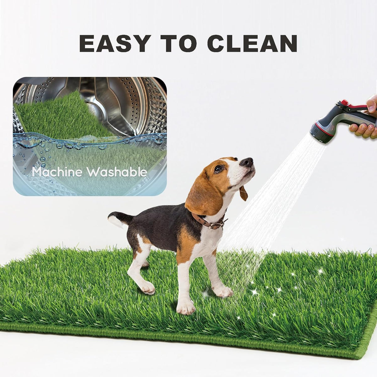 HQ4US Dog Grass Pad with Tray, Odor Free Grass Pee Pad for Dog Litter Box | Large Dog Potty Tray with Grate, Artificial Grass Fast Drainage, Hemmed Edge, Realistic, Fake Grass for Indoor Balcony