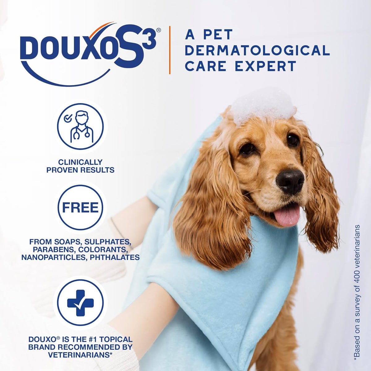 Douxo S3 PYO Medicated Dog Mousse - Bacterial & Yeast Infection Treatment | Chlorhexidine for Dogs; Waterless Shampoo, Antibacterial & Antiseptic, for Dogs Only, Clinically Proven, 5 fl oz