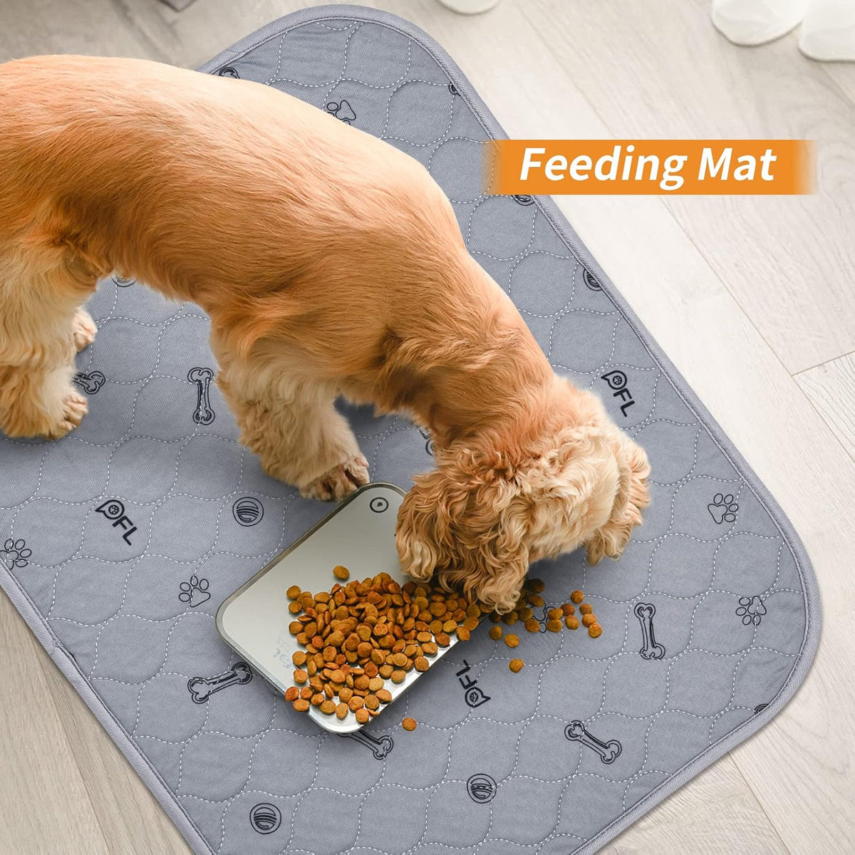 Washable Pee Pads for Dogs, 2Pack Puppy Pads Washable with Bone Print,Absorbent Reusable Whelping Pads Non-Slip Dog Mats for Floor Protector, Couch Cover, Crate, Potty Training 31x36 | Reusable, Waterproof, Machine Washable Dog Pads for Whelping, Potty Tr