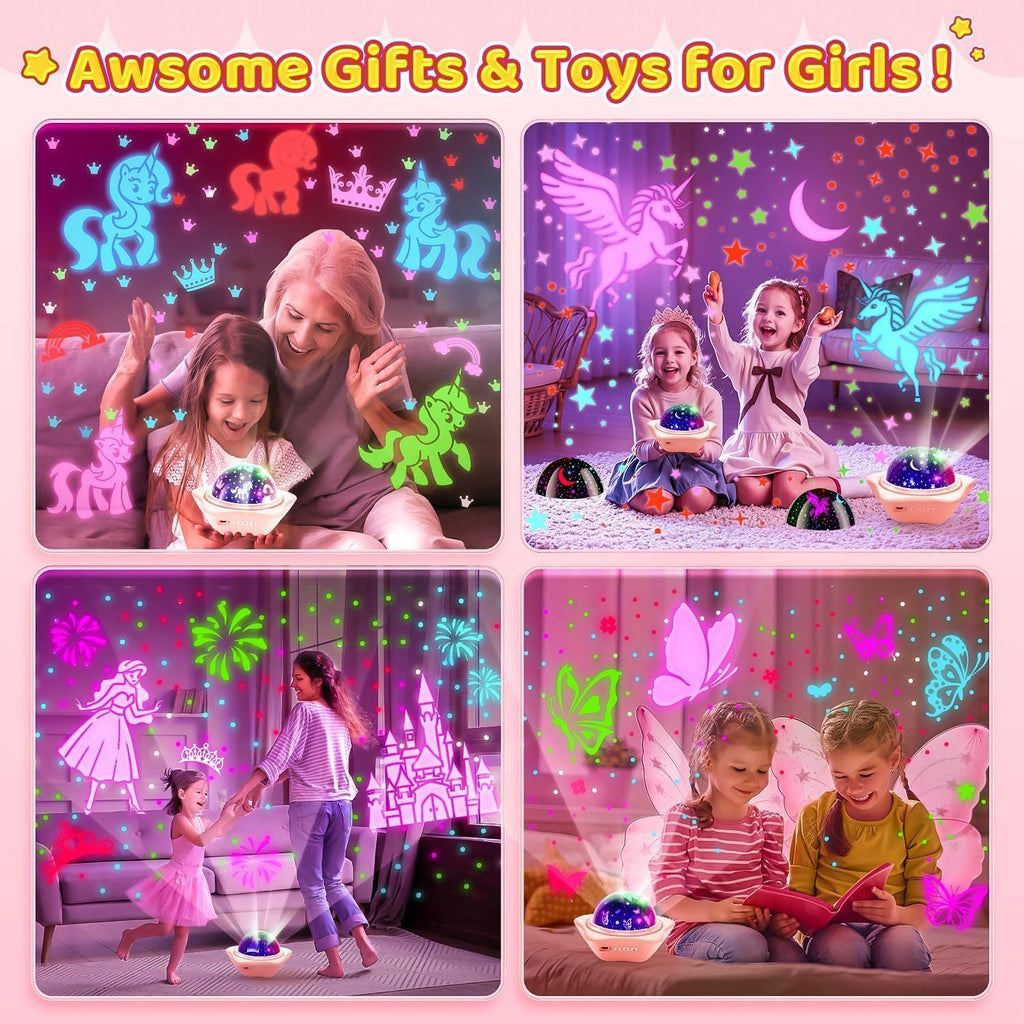 Unicorn Toys for Girls Age 4-6, 6 Films Cute Star Night Light Projector