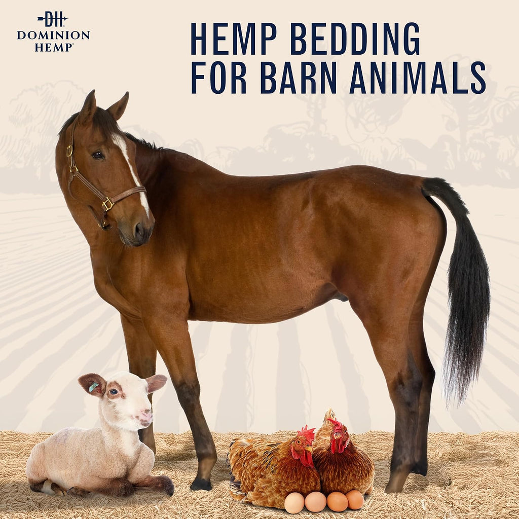 Premium Hemp Bedding for Chicken Coops 285L - 30lbs, 1-Pack