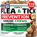 Flea and Tick Prevention for Dogs, 170 Chews, Natural Oral Supplement | Dog Flea & Tick Treatment & Control Chews for Small, Medium & Large Dogs - All Breeds & Ages - Chicken Flavor - Made in USA