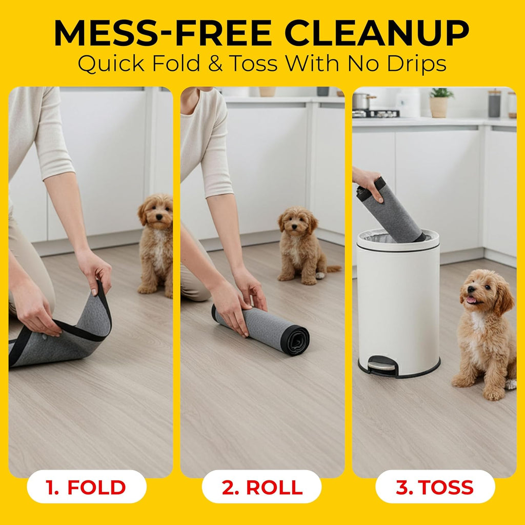 Glad for Pets Activated Carbon Disposable Dog Training Pads, 100 Count | Ideal for puppies, senior dogs, incontinence, and post-surgery, ultra-absorbent, keeps floors & crates dry, 23 x 23 in