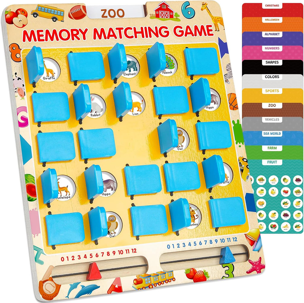 Memory Matching Game for Kids, Travel Toys for Toddlers Boys Girls Ages 3-5