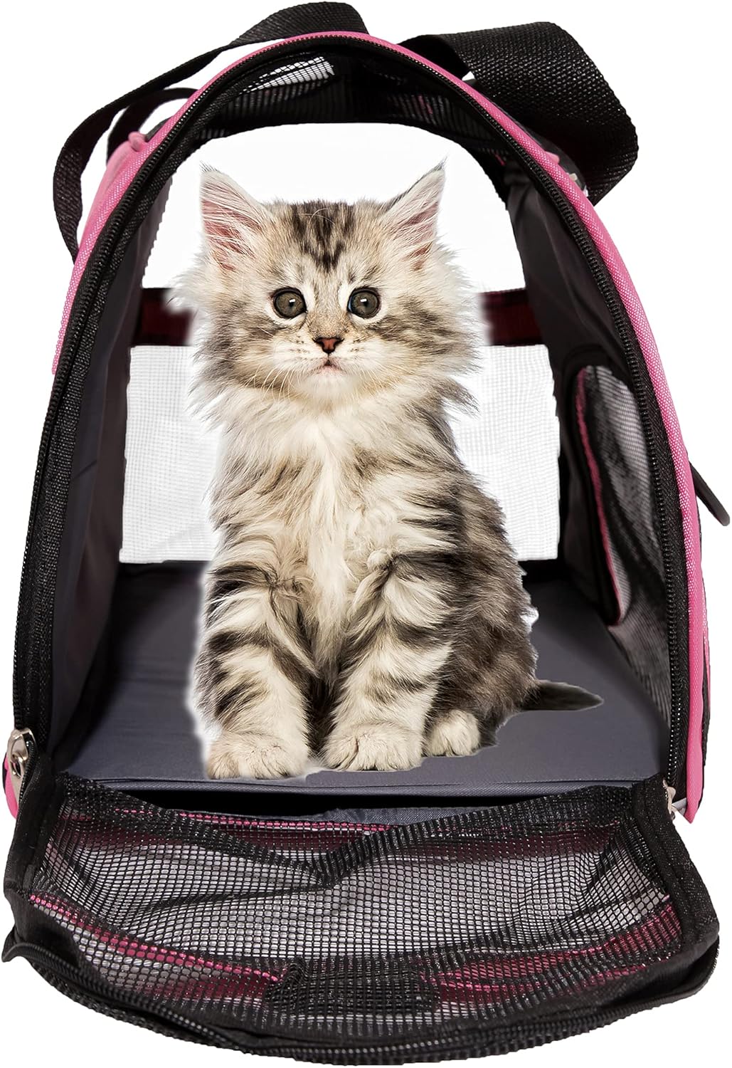 MuchL Cat Carrier for Cats Soft-Sided Travel Pat Carrier for Cat with Wooden Padding Board Airline Approved Lightweight Comfortable Cat Bag for Puppy Small Pets (Small, Pink)