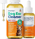 Pup Labs Ear Clear, Natural Dog Ear Cleaner and Infection Treatment for Dogs, Dog Drops for Itching, Irritation, & Wax Build-Up, 1 oz Bottle with Dropper