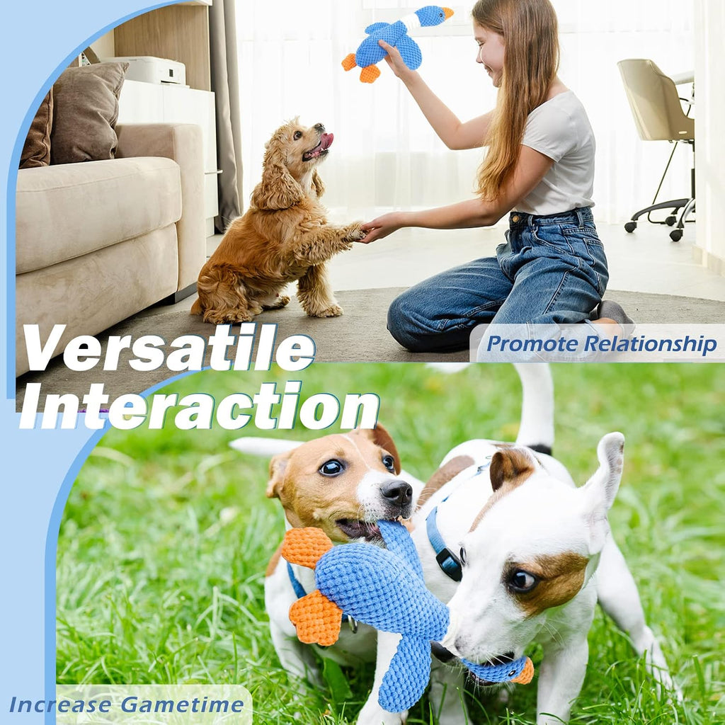 Vitscan Upgraded Goose Indestructible Dog Toys for Aggressive Chewers | Dog Chew Toys for Aggressive Chewers Small Medium Large Breed, Crinkle Squeaky Plush Puppy Chew Toys for Teething, Duck Toys