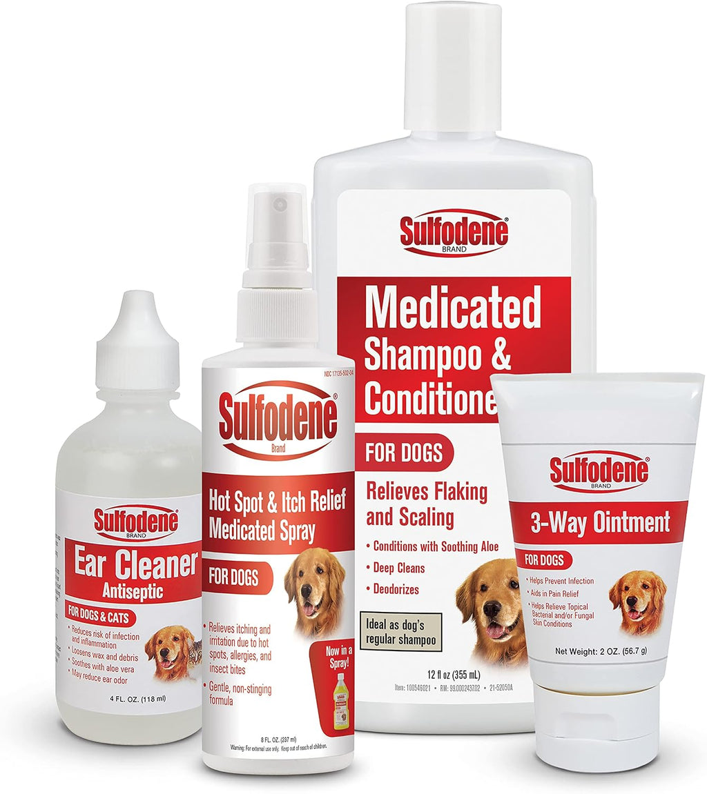Sulfodene Wound Care 3-Way Ointment for Dogs & Puppies, Soothes Cuts, Scrapes, Skin Irritation, and Redness, First Aid Relief that Supports Skin Healing and Comfort, 2 oz | Vet Recommended dog first aid for cuts, scrapes, bites; helps skin heal