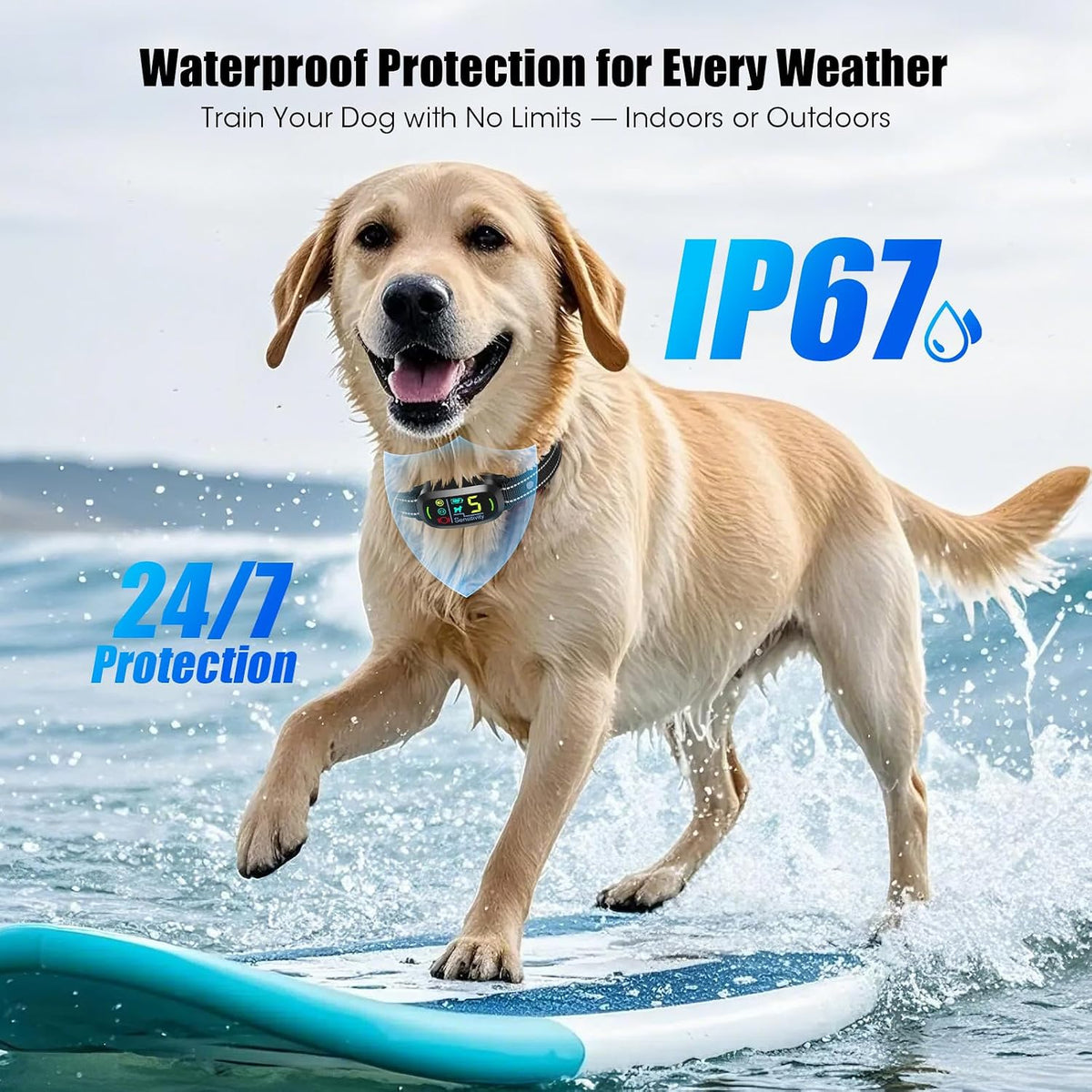 Bark Collar for Small Medium Large Dogs with 5 Training Modes, Black | AI Bark Recognition, Effective Anti Barking Device with 5 Sensitivity Levels, Rechargeable IP67 Waterproof Anti Bark Collar