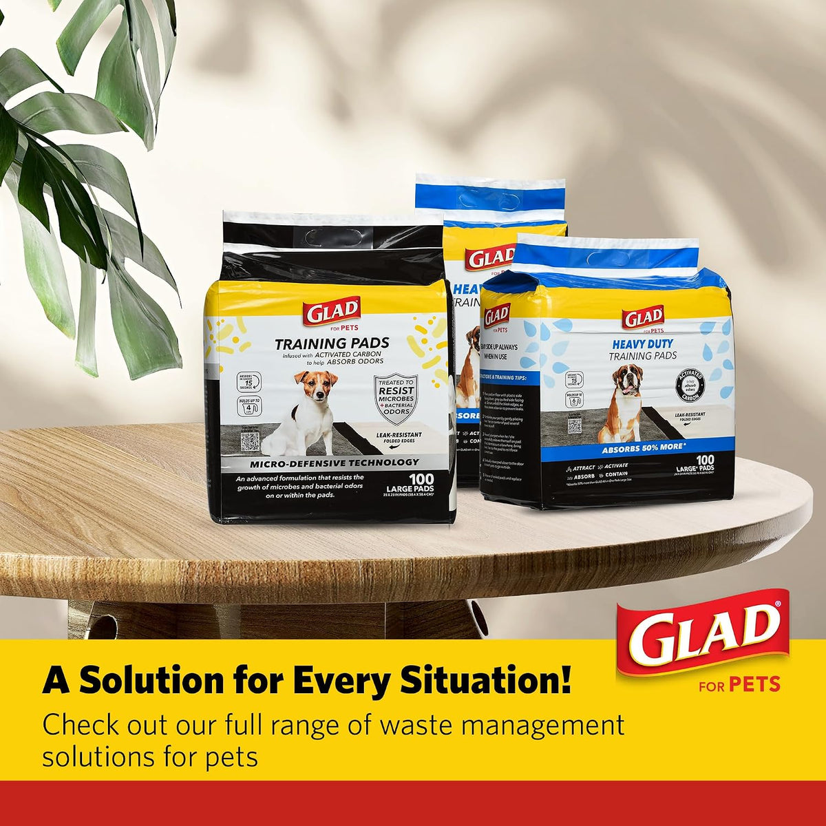 Glad for Pets XL Charcoal Training Pads, Heavy Duty, 24x24 in, 30 Count | Quick-dry quilted top and leak-resistant layers for indoor potty use and crate liners, 24 x 24 in