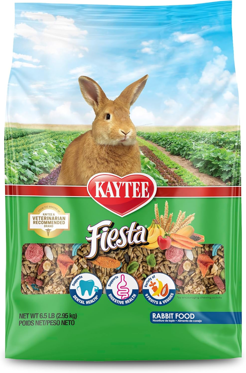 Kaytee Fiesta Rabbit Food, Supports Dental Health and Digestion