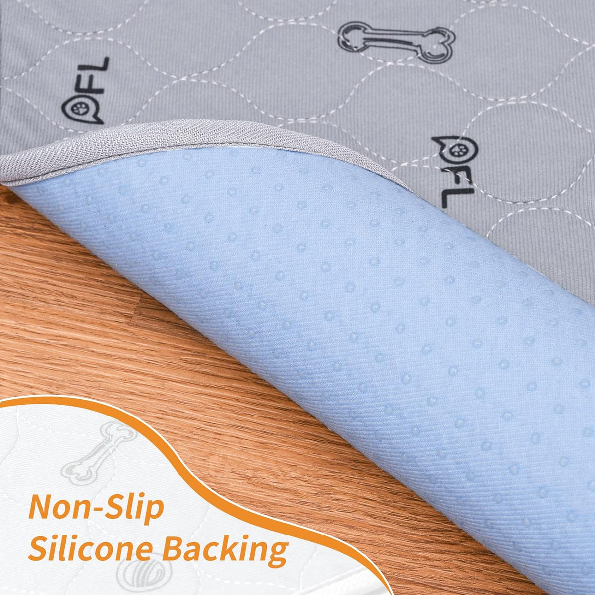 Washable Pee Pads for Dogs, 2Pack Puppy Pads Washable with Bone Print,Absorbent Reusable Whelping Pads Non-Slip Dog Mats for Floor Protector, Couch Cover, Crate, Potty Training 31x36 | Reusable, Waterproof, Machine Washable Dog Pads for Whelping, Potty Tr