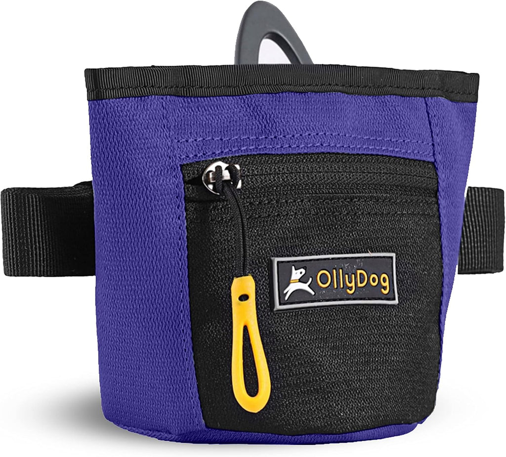OllyDog, Goodie Treat Bag, Dog Treat Training Pouch | Magnetic Closure | 3 Ways to Wear | Hands-Free Waist Belt | Water-Resistant Recycled Vegan Fabric (Raven S'25)