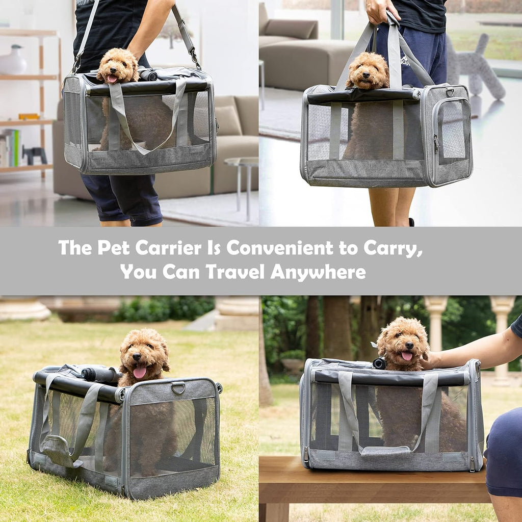 GAPZER Pet Carrier for Large Cats up to 20lbs Soft-Sided Privacy Protection