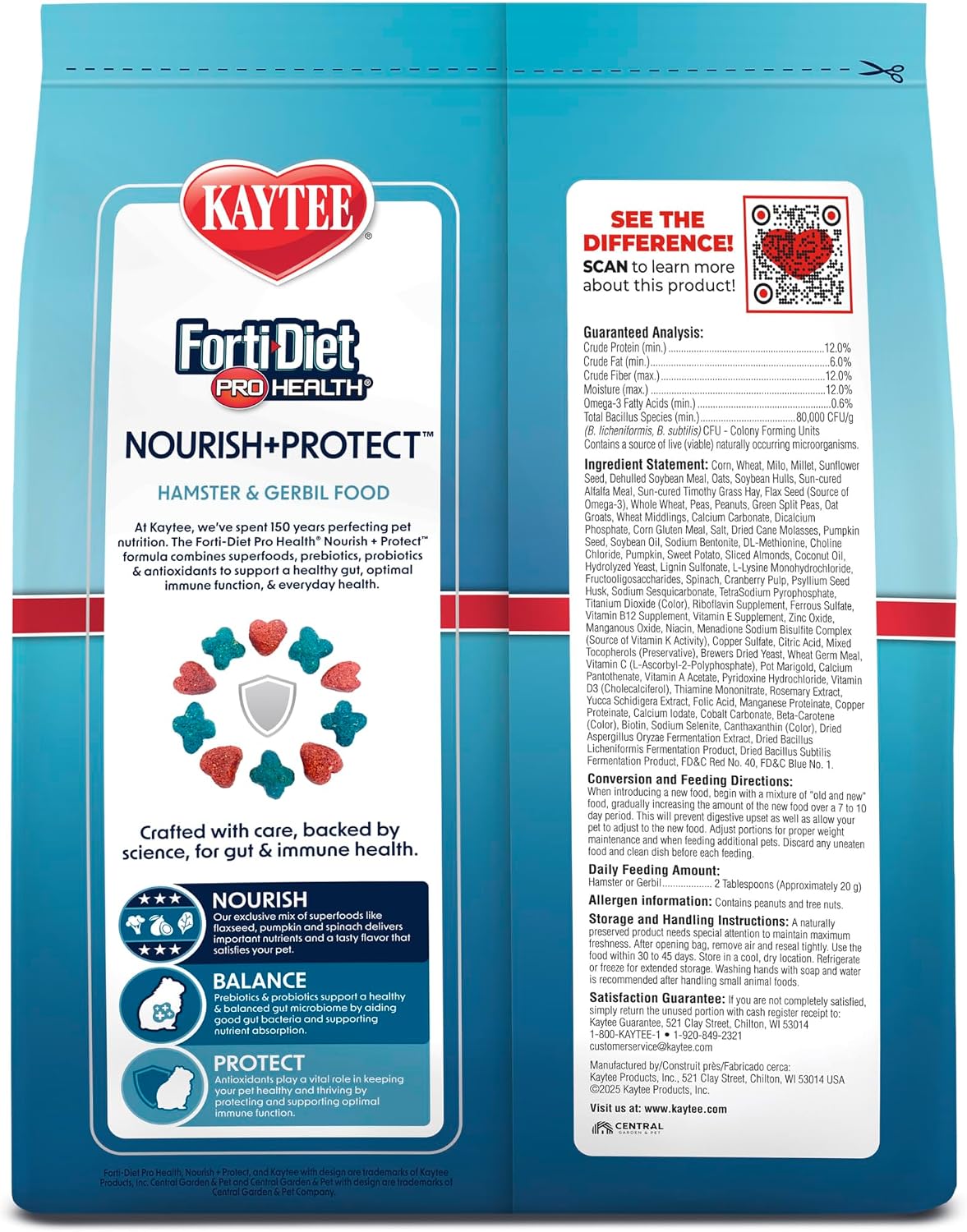 Kaytee Forti-Diet Pro Health Nourish+Protect Hamster Food & Gerbil Food