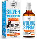 SILVER GRADE Dog Wound Spray Helps with Hot Spots, Irritations, Bites, Burns, Rashes, Itch, Scratching – Better Use with a Dog Cone to Stop Licking – Safe for Large and Small Breeds – 4 oz