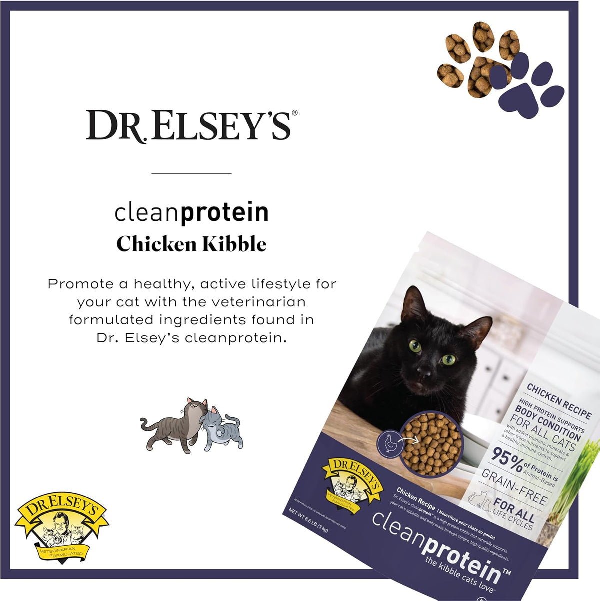 Dr. Elsey's cleanprotein Chicken Cat Kibble 2 lb. Bag
