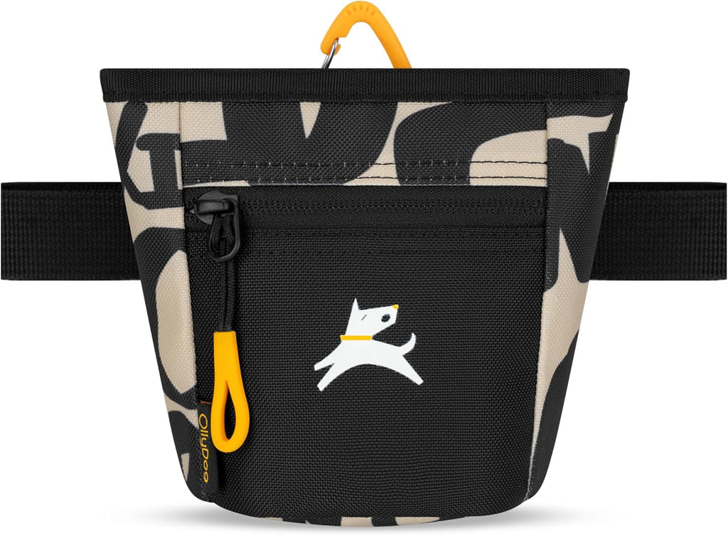 OllyDog, Goodie Treat Bag, Dog Treat Training Pouch | Magnetic Closure | 3 Ways to Wear | Hands-Free Waist Belt | Water-Resistant Recycled Vegan Fabric (Raven S'25)