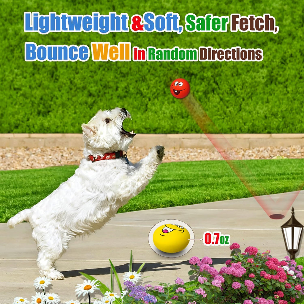 HOLYSTEED Latex Squeaky Dog Toys for Small Dogs, Mini Breed, 2.2" Flat Ball | 2.2"x2.2"x1.3" Flat Squeaky Balls 6pcs, Soft Small Dog Toys Chewing Squeak Toy, Smile Face Fetch Puppy Pet Toy with Squeaker
