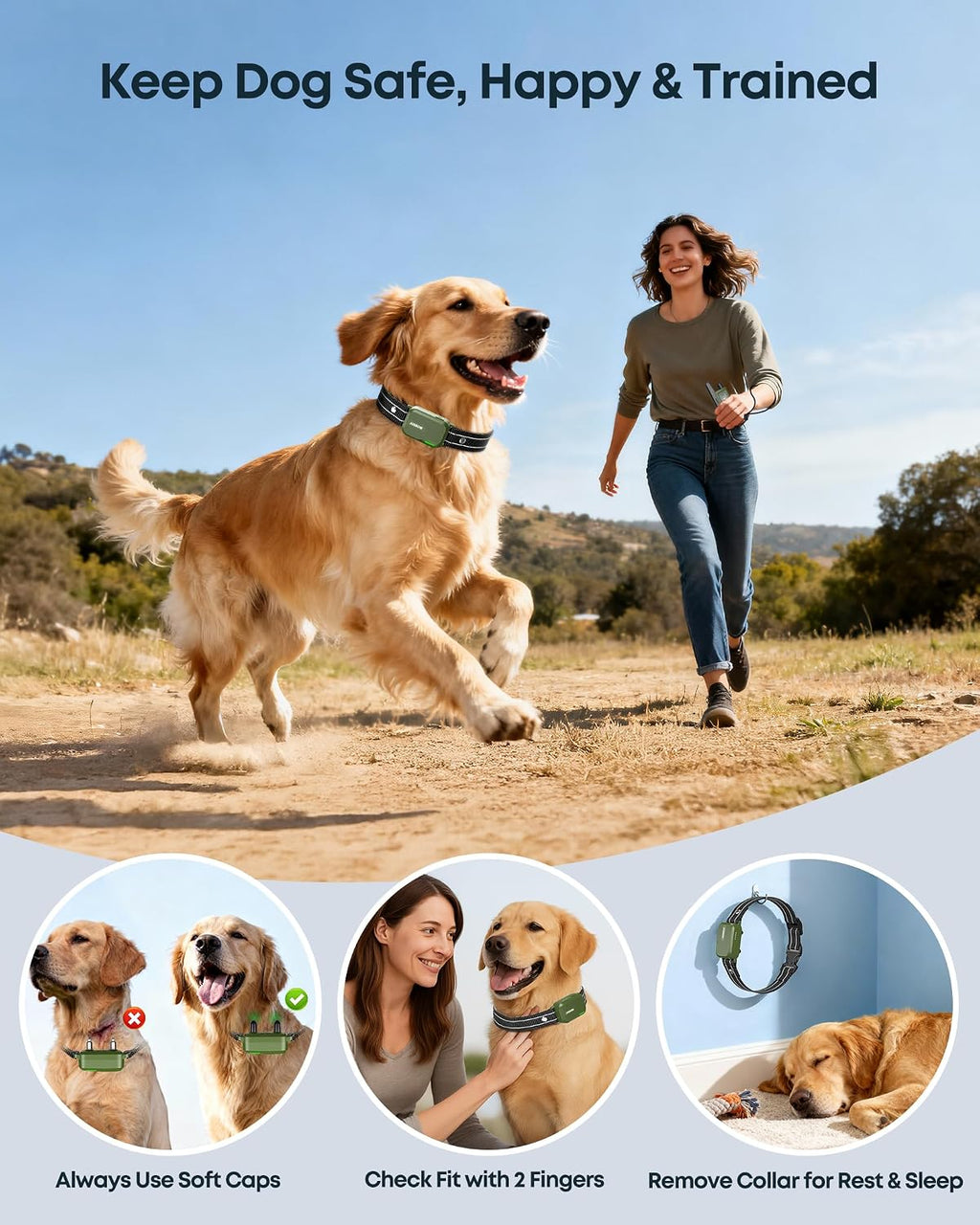Dog Shock Collar - 4500FT Dog Training Collar with Remote for 10-120lbs Dog | IPX8 Waterproof Electric Dog Collar with 4 Training Modes, Security Lock, Rechargeable eCollar for Small Medium Large Dogs