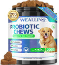 Probiotics for Dogs, Dog Probiotics for Yeast, Itchy Skin and Itchy Ears | WEALLIN Dog Probiotic Chews for Gut & Digestive Support, Diarrhea & Gas Treatment with Digestive Enzyme, Prebiotics & Pumpkin