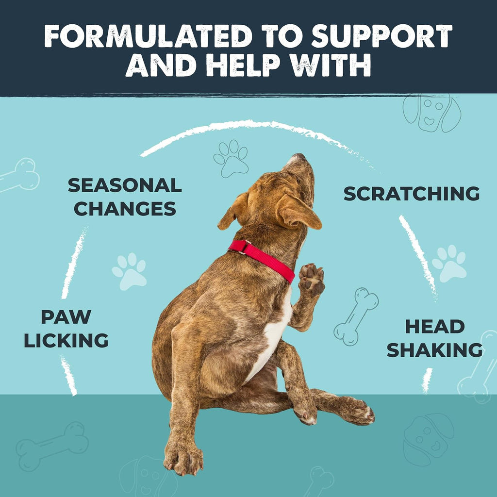 Mighty Paw Dog Allergy Chews, Itch Relief & Immune Support, 120ct | Bacon Flavor, Supports Normal Immune Health, Seasonal Skin Support, Vet Formulated, Made in USA