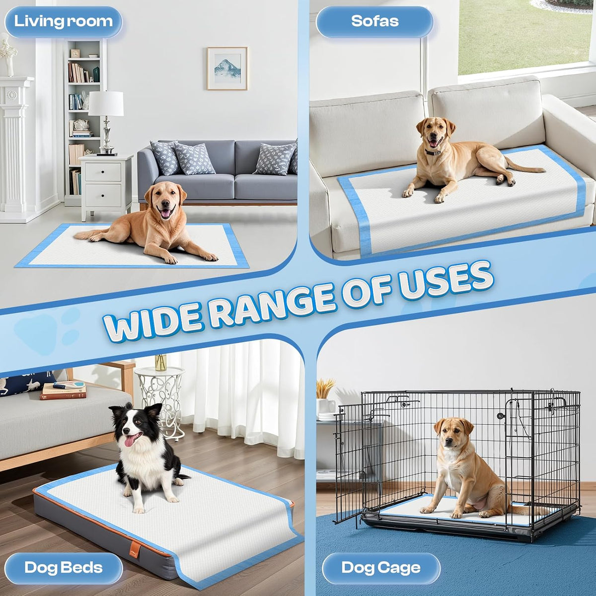 Boscute XXL Thicken 6 Layers Heavy Absorbent 30"x36" Pet Training Dog Pee Pads, Extra Large Polymer Leak-Proof Quick Dry Puppy Pee Pads, Disposable Pee Pads for Dogs Cats Rabbit | Heavy Absorbent up to 7 Cups, Quick Dry, for Dogs Cats Rabbit Potty Trainin