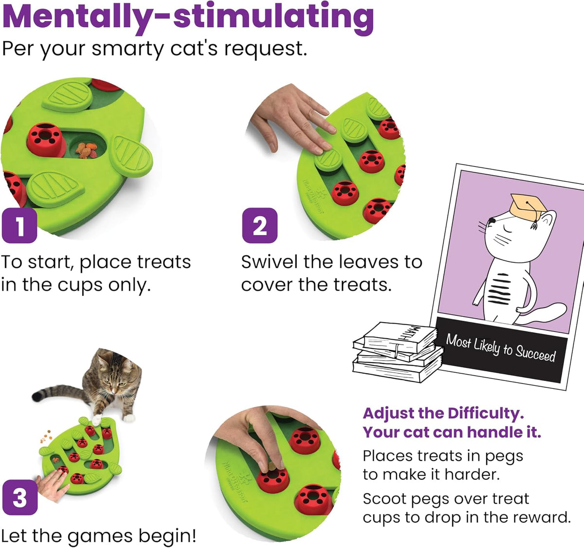 Catstages Nina Ottosson Buggin’ Out Puzzle & Play Cat Toy Treat Puzzle, 14"
