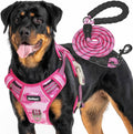 Beebiepet Heavy Duty Tactical Dog Harness for Small Dogs, No Pull Adjustable Pet Harness Reflective Service Training Easy Control Pet Vest Military K9 Working Dog Harnesses- Large, Brown