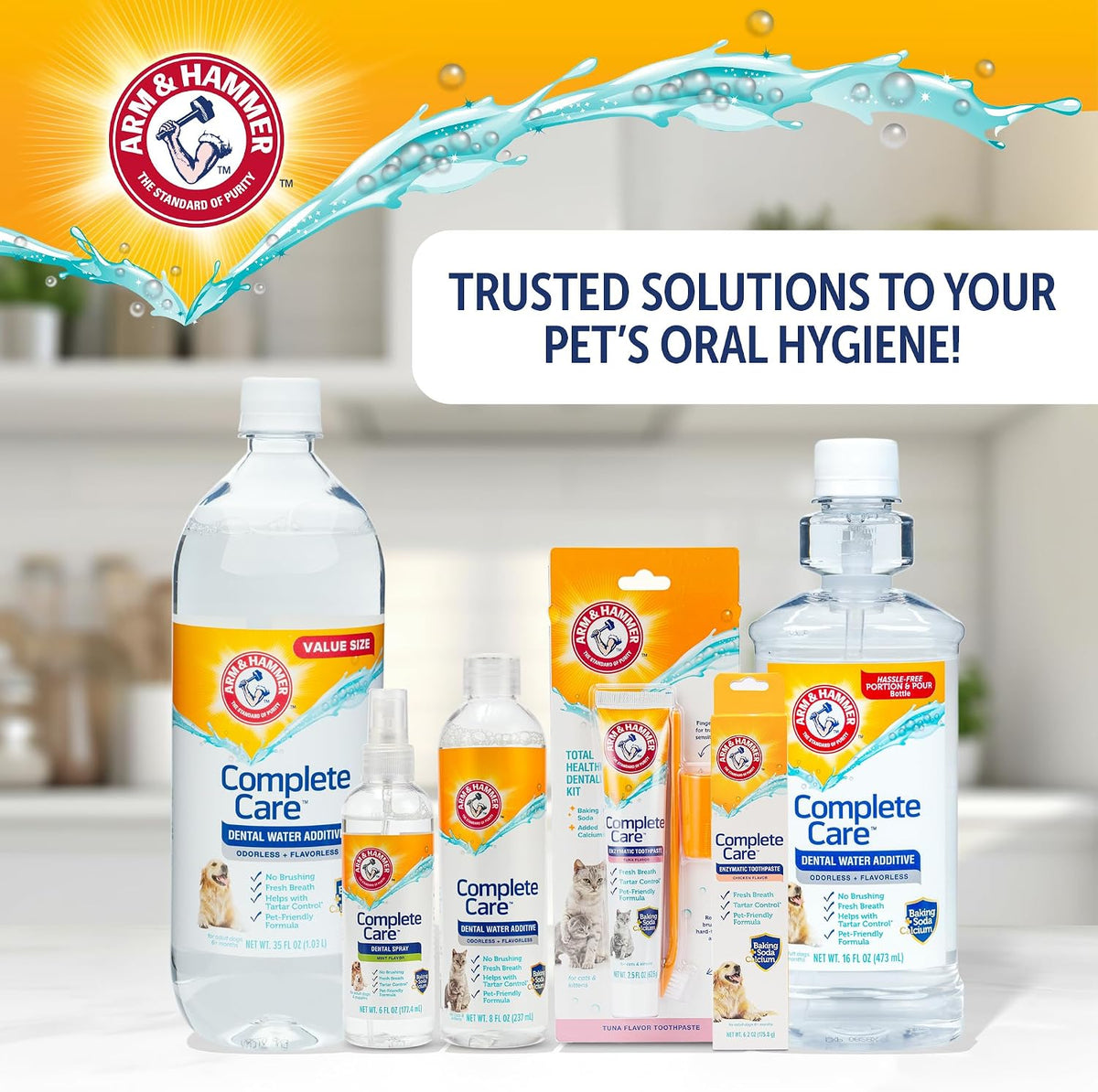 Arm & Hammer Complete Care Enzymatic Dog Toothpaste, Chicken, 6.2 Oz | Fluoride-free formula with baking soda and calcium fights plaque and tartar, freshens breath, value size