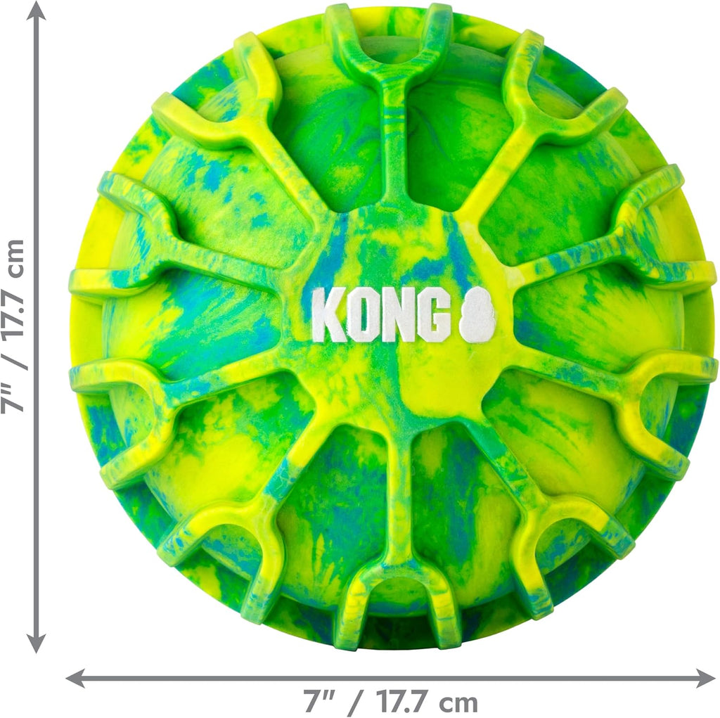 KONG FlexBall Interactive Fetch Toy, Floats in Water, for X-Large Dogs | Durable Interactive Fetch Ball with Easy-Grip Ridges That Floats in Water, Built for Long Outdoor Play