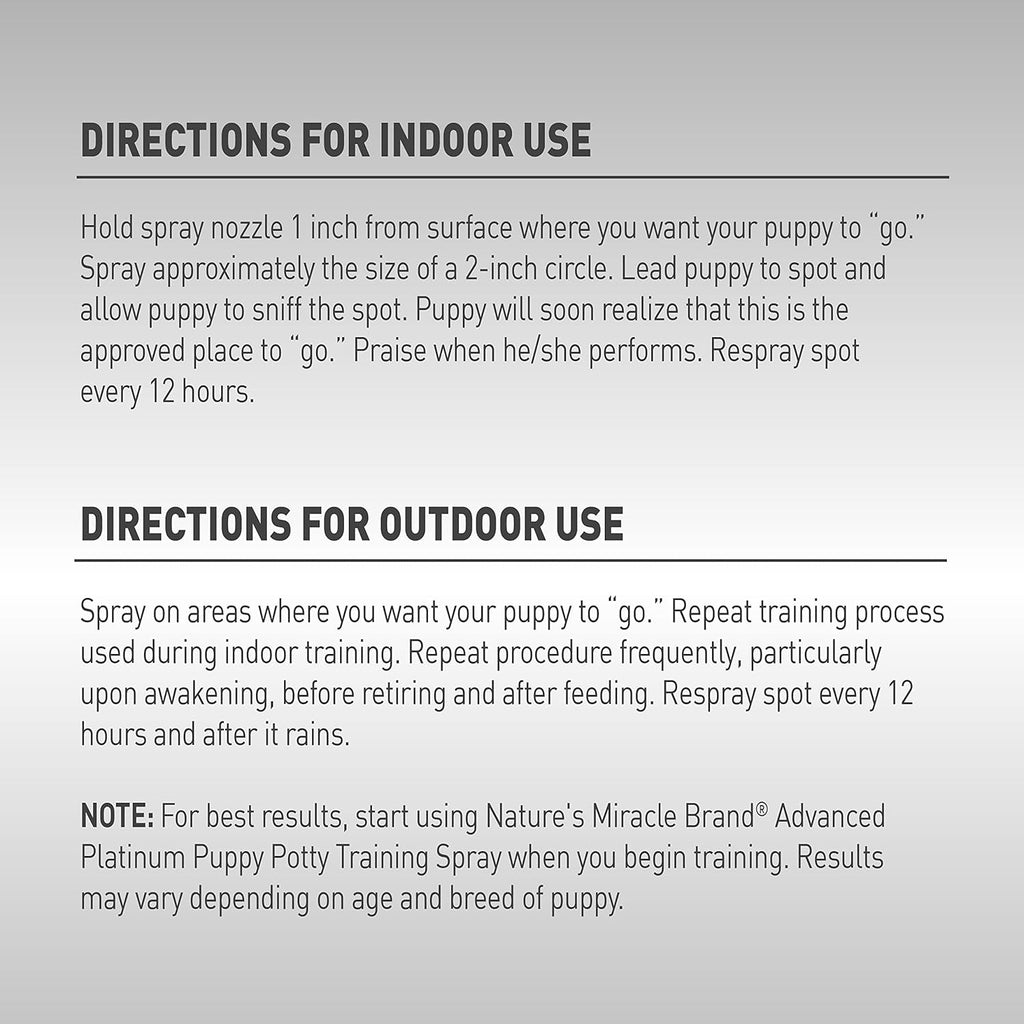 Nature's Miracle Advanced Platinum Puppy Potty Training Spray, 8 oz | Helps Encourage Puppies To Go Where You Want, Lasts Up To 12 Hours, For Indoor & Outdoor Training