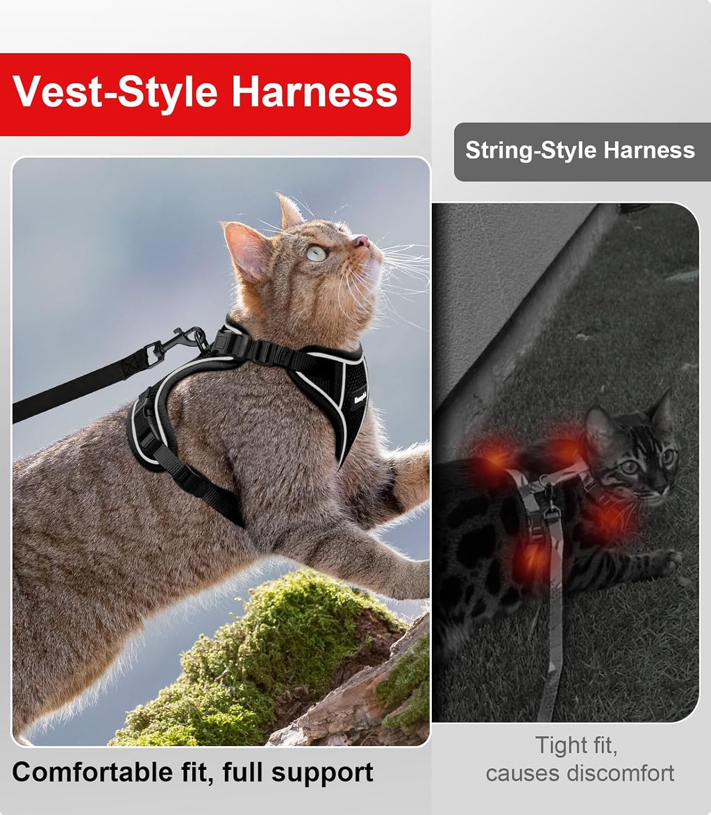 Cat Harness and Leash for Walking Escape Proof Soft Adjustable Cat Leash