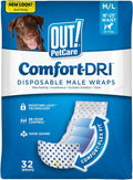 OUT! PetCare Male Dog Diapers, Disposable Belly Bands, XS/S, 32 Count | Dog Belly Bands, Potty Training, Incontinence Support, Leak Proof, Disposable Wraps, Male Wrap, Puppy Essentials, Dog Wrap