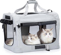 Extra Large Cat Carrier for 2 Cats, Collapsible Soft Sided Pet XL Crate for Large Mudium Big Cat 20lbs+, Car Travel Portable Bag for Long Trips Ride 24"x16.5"x16.5"