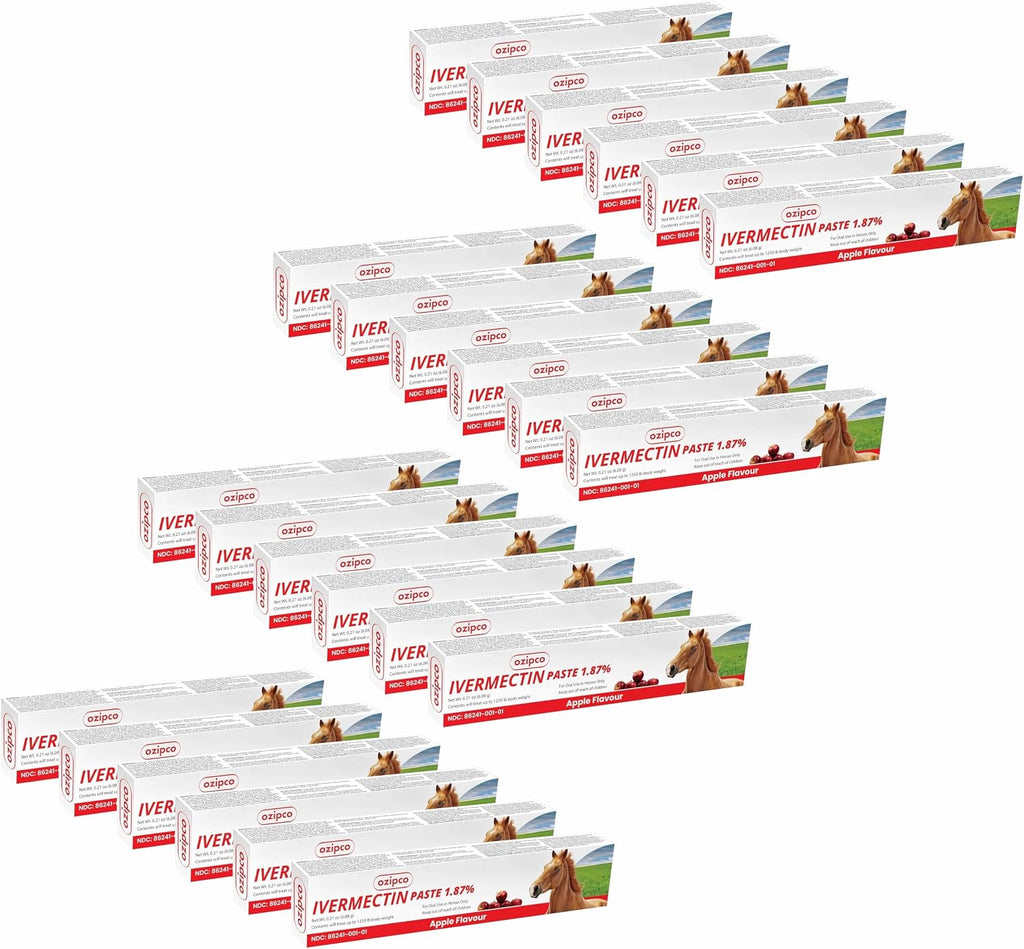 Ivermectin Horse Paste 1.87% | Apple Flavor – 6.08g Syringe for Equine Use Only Up to 1250 LB