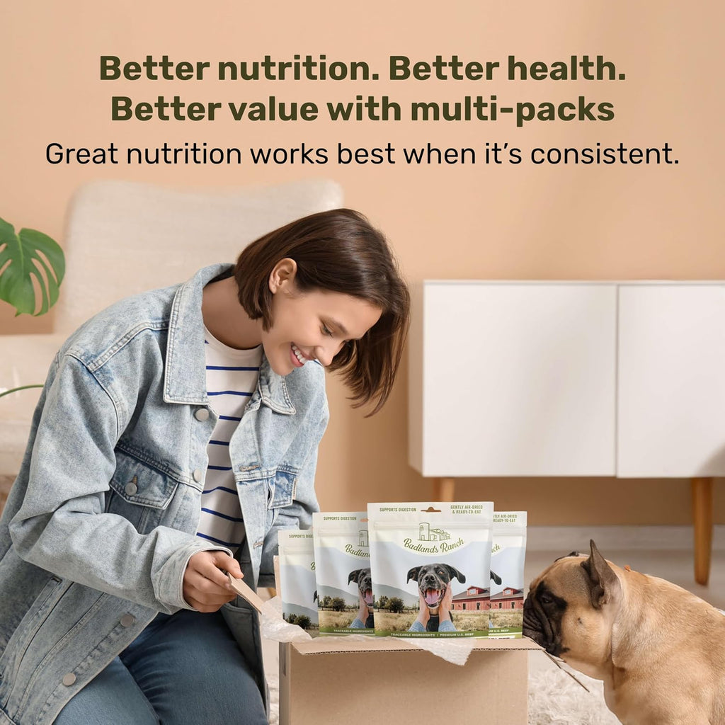 BADLANDS RANCH Air-Dried Beef Dog Food, 87% Real Meat, 24 oz | Includes organs & salmon; kibble topper or alternative; adult & senior dogs; no corn, wheat, soy or fillers