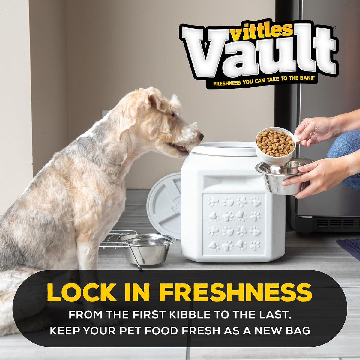 Gamma2 Vittles Vault Pet Food Storage Containers - Sealed Dog and Cat Food Storage Container, Fits up to 25lbs, Made in the USA - [12"L x 13.75"H] | Sealed, Made in USA