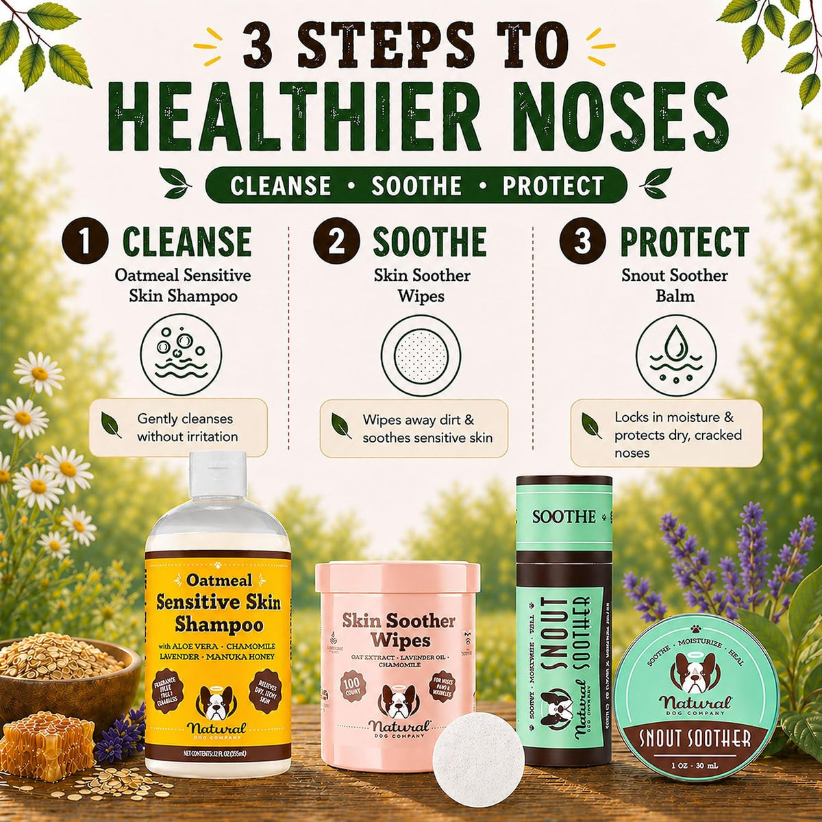 Natural Dog Company Snout Soother Dog Nose Balm, 0.15 oz Travel Stick | Moisturizer for Dry Crusty Noses, Coconut Oil & Shea Butter, Summer Care for Outdoor Dogs, Hot Weather & Beach Days