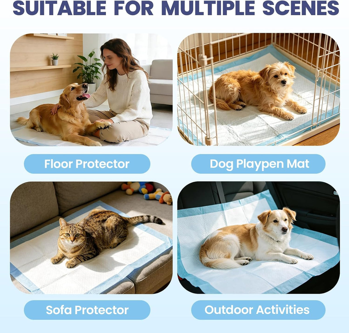 SCLOSE Puppy Pads XXL 50 Count 30"x36" Dog Pee Pads Extra Large Wee Wee Pad | Potty Pads Great Value 7-Layers Super Absorbent Leak-Proof Disposable Training Pads for Puppies Doggie Pads Housebreaking