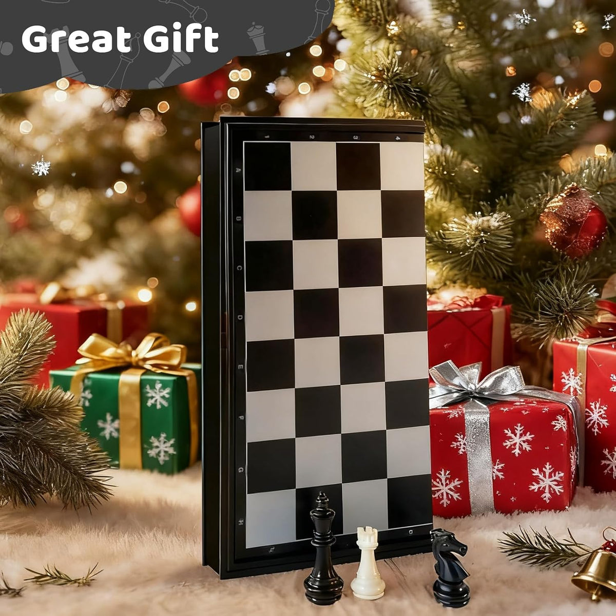 Travel Chess Set, 10 inch Magnetic Chess Board with 2 Extra Queen Portable Folding Board Chess Games for Kids, Adults