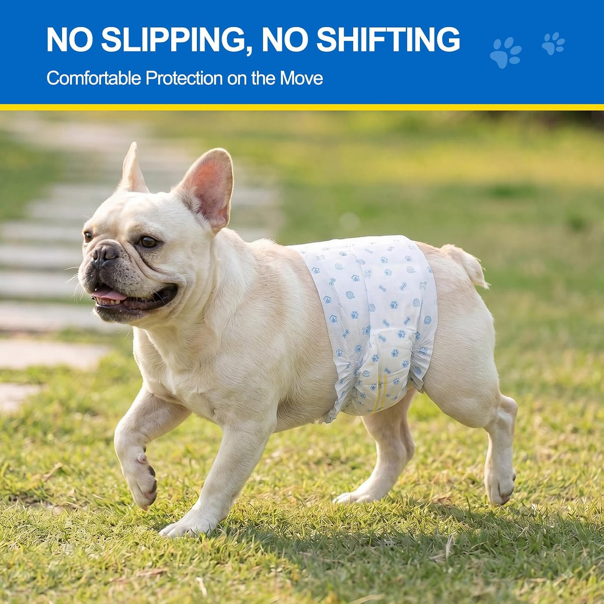 Wowflash 100 Count Dog Belly Bands for Male Dogs, Male Dog Diapers Disposable, Leakproof Dog Wraps with Wetness Indicator, Breathable Quick-Dry, Secure Fit for Doggy Puppy Training, Small