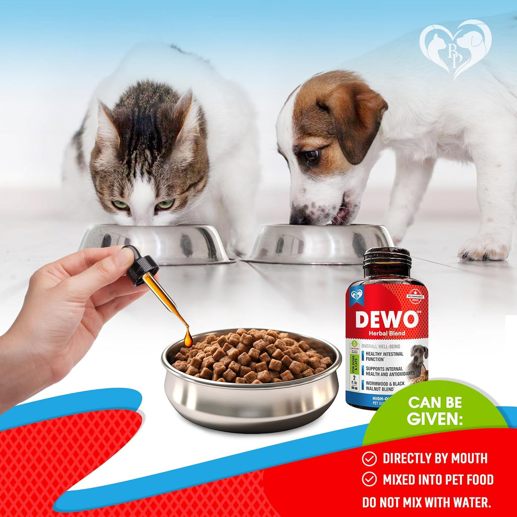Natural Intestinal Defense for Dogs, Puppies & Cats, Kitten – Herbal Cleanse with Wormwood, Black Walnut – Promotes Healthy Gut – Advanced Broad Spectrum Formula for Large, Medium Small para Perros