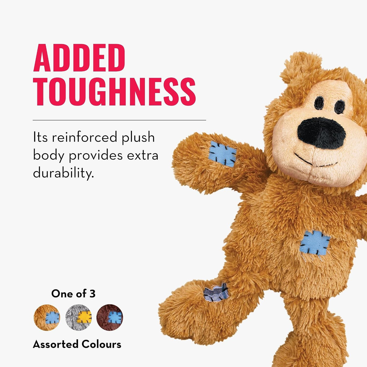 Kong Wild Knots Bear, Knotted Rope Plush Toy, for Medium/Large Dogs | Soft Plush Bear with Internal Knotted Ropes & Minimal Stuffing for Less Mess During Play, Color May Vary
