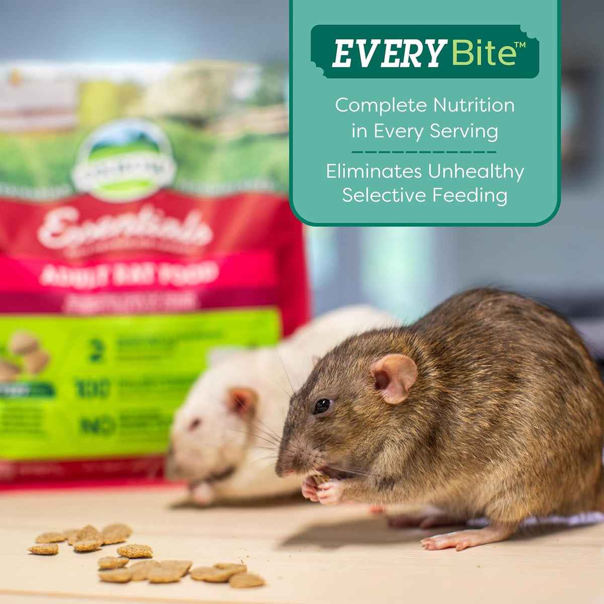 Oxbow Essentials Rat Food, Pet Food for Adult Rats, All-Natural Vitamin & Mineral Rich Formula, Veterinarian Recommended, Oxbow, Rodent Pellets, Made in USA, No Artificials, 3 lb. Bag