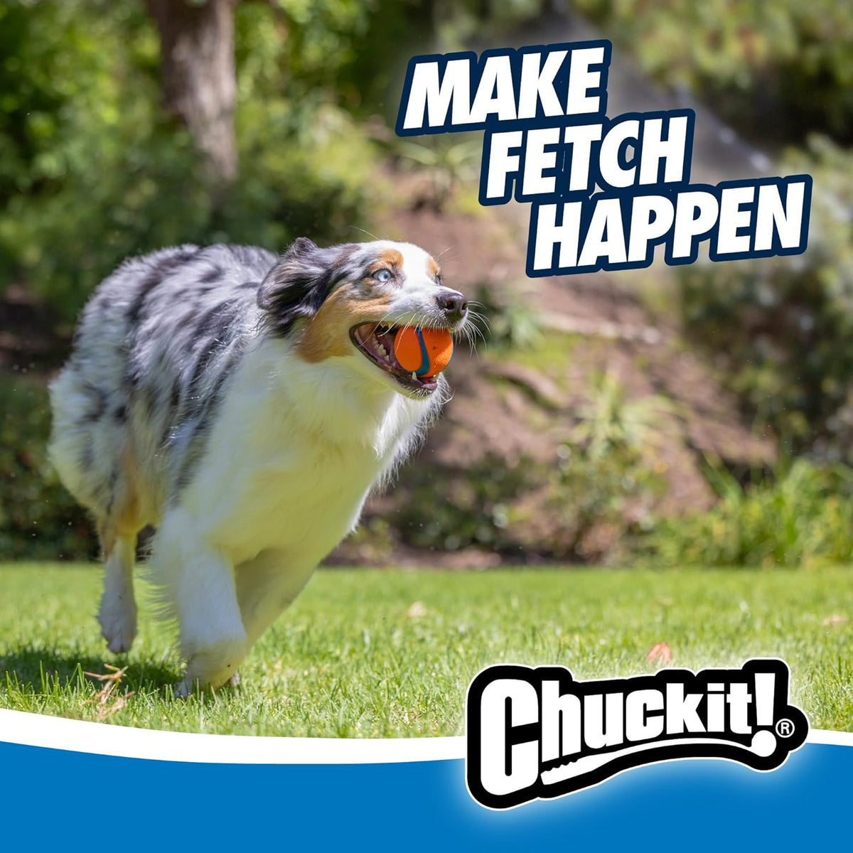 Chuckit! Ultra and Rugged Dog Balls, High-Bounce Fetch, Medium, Set of 3 | This Set of 3 Interactive Fetch Balls Offers High-Bounce, Durable Play for Medium-Sized Dogs Who Love a Good Chase