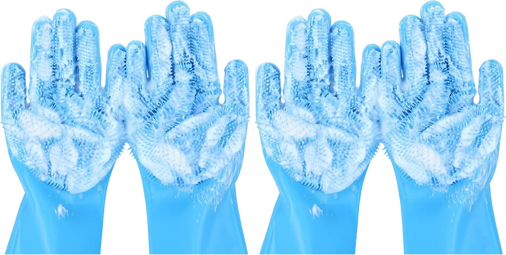 Pecute Silicone Pet Grooming Gloves for Washing Cats Dogs Bath Brush
