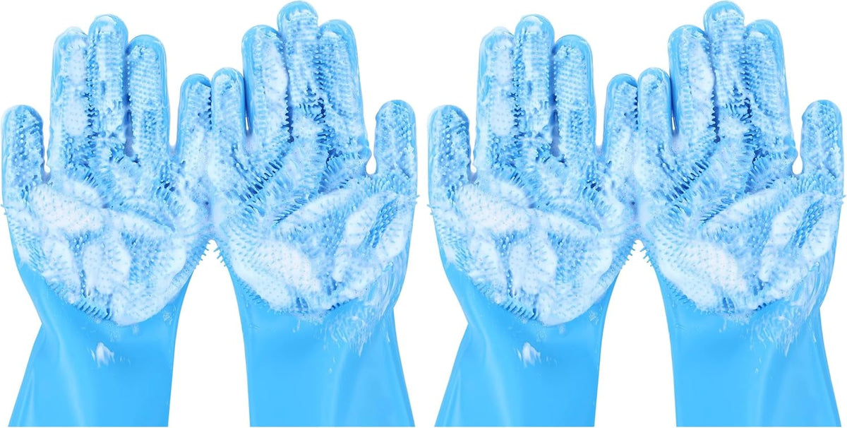 Pecute Silicone Pet Grooming Gloves for Washing Cats Dogs Bath Brush